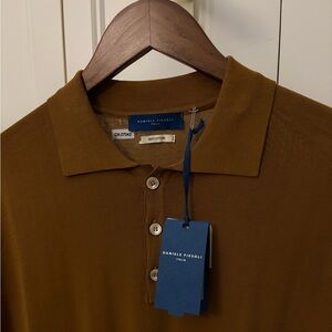 Daniele Fiesoli Men's Tan Polo Shirt. Dry Cotton